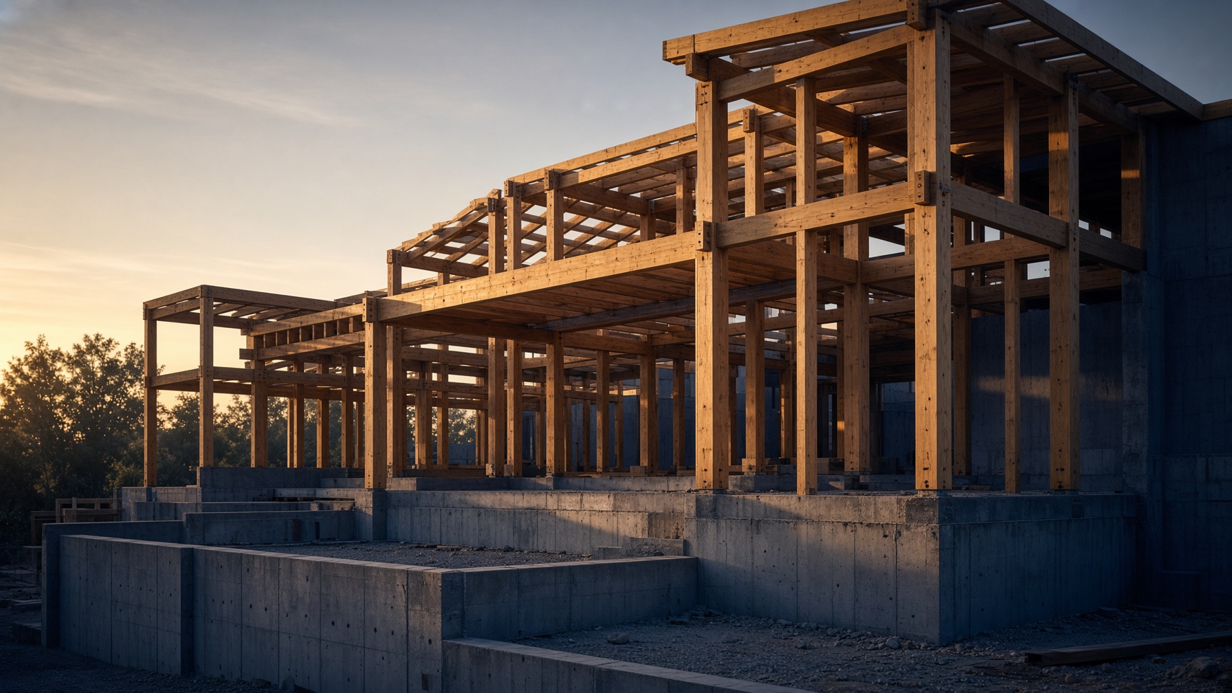Custom home under construction